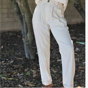 Womens Na Nin Raw Silk pleated Cream Pants